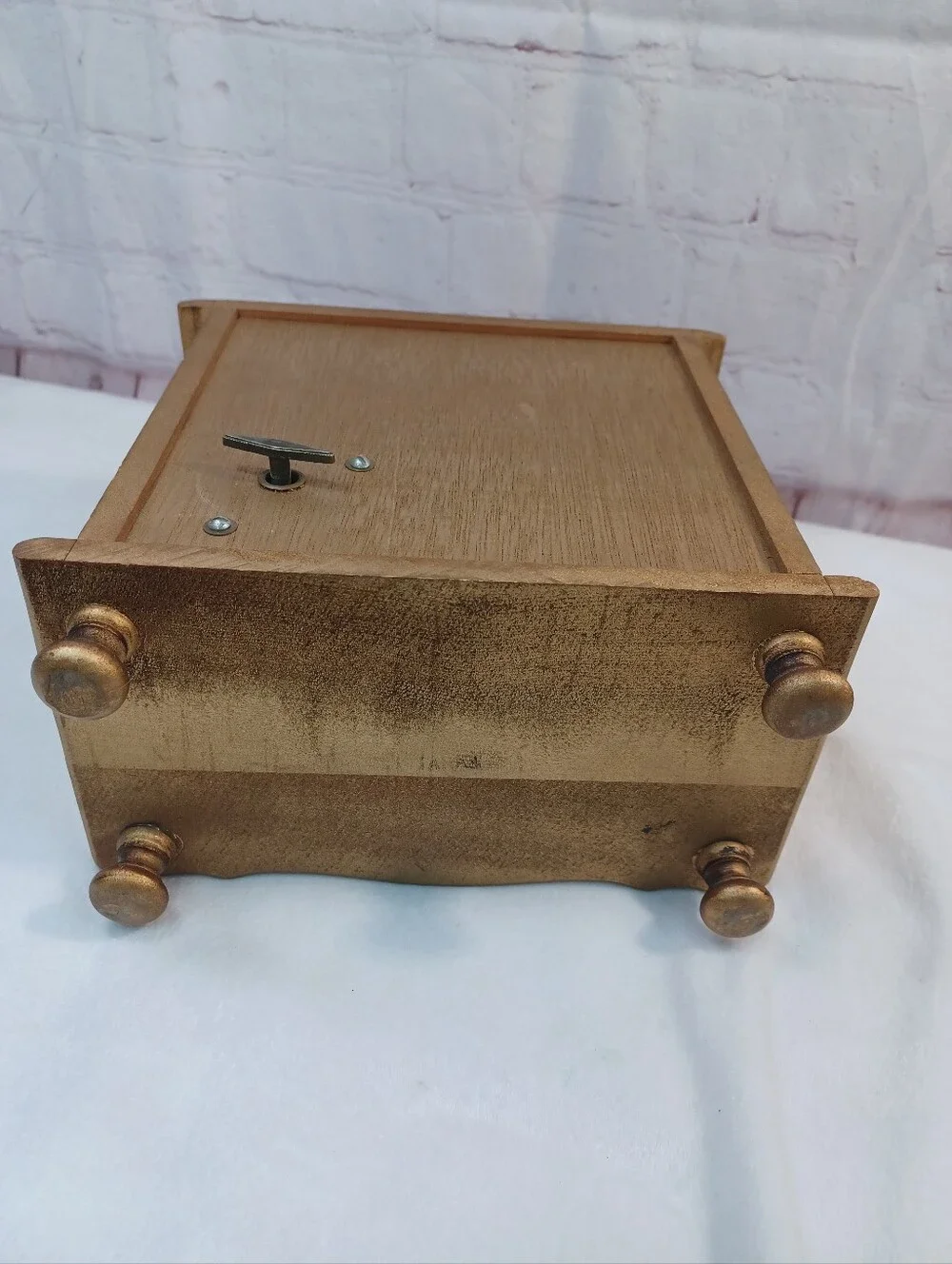 vintage french provincial 3 drawer musical jewelry box shabby chic ornate
